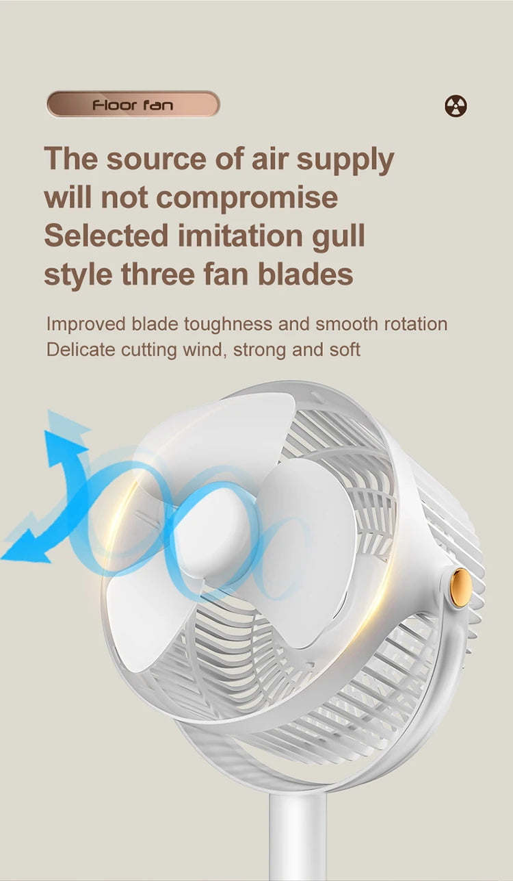 Wireless Fan Height Adjustable Outdoor Travel Camping Long Endurance USB Charging Portable Student Dormitory High Wind Power
