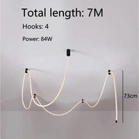 Modern LED Line Light Designer DIY Chandelier for Loft Villa Duplex Living Room Exhibition Hall Creative Art Home Lighting