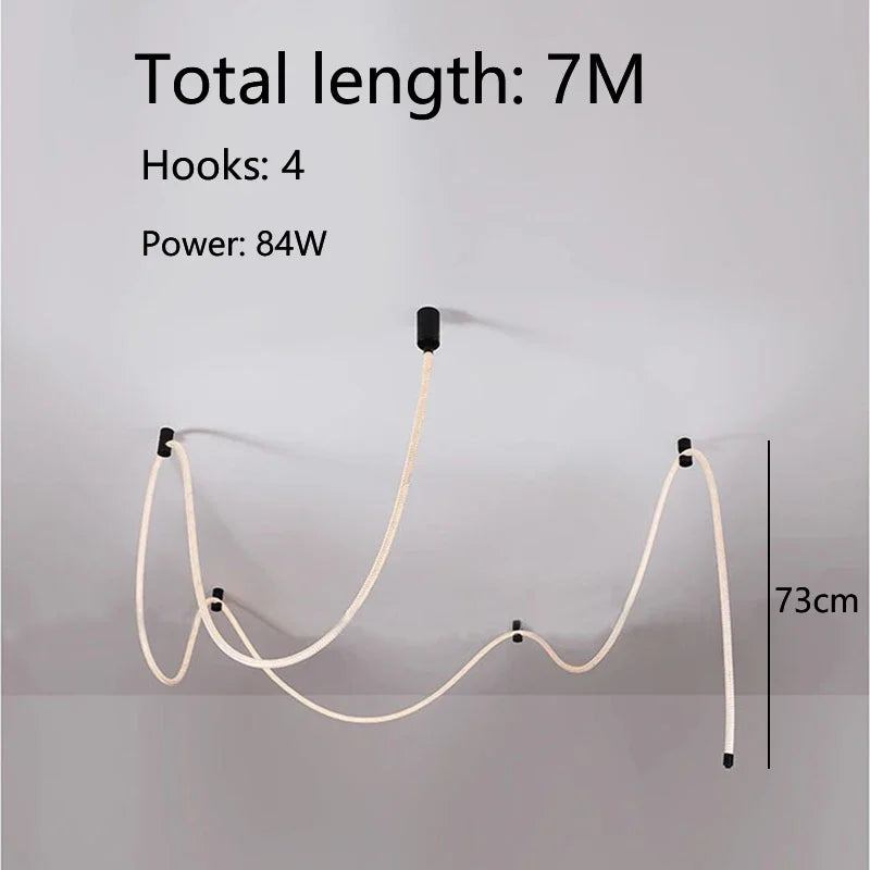 Modern LED Line Light Designer DIY Chandelier for Loft Villa Duplex Living Room Exhibition Hall Creative Art Home Lighting