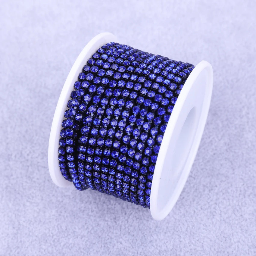 Crystal 10 Yard Rhinestones Trim Stone Cup Chain Gold Diamond Strass Decorative Applique Crystal Trimmings For Dresses