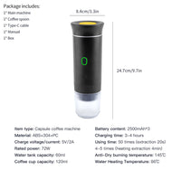 Portable Wireless Electric Espresso Coffee Machine For Travel &Car &Home Camping Coffee Maker 3-in-1 Capsule Powder Coffee Maker