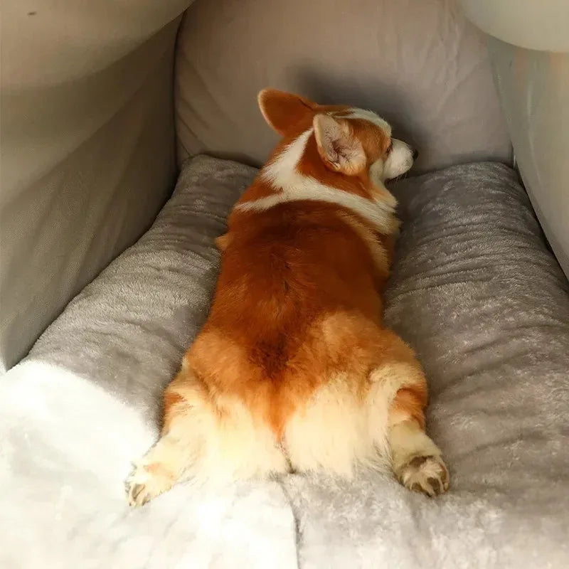 Warm Winter Cat Dog Bed Mat Deep Sleep Tent Cozy Geometric House Nest Removable Washable for Medium Large Dogs Pet Supplies