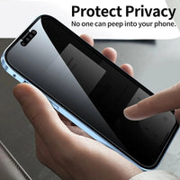 360°Full Protection Metal Magnetic Double-Sided Glass Snap Lock Anti Peeping Phone Case For iPhone 15 14 13 12 16 Pro Max Cover