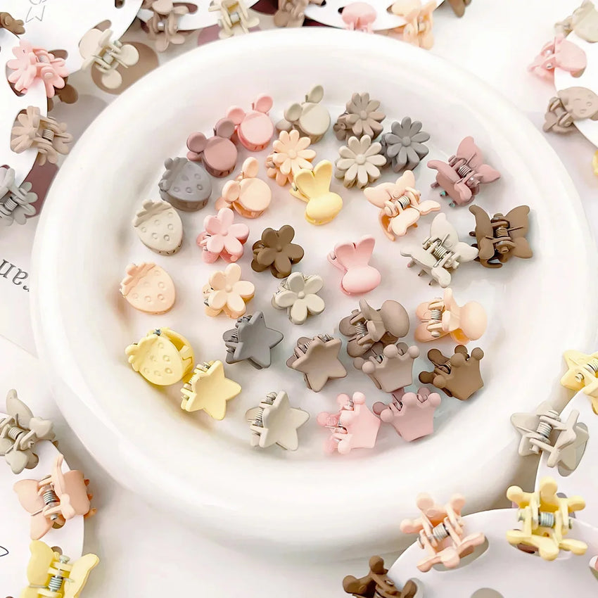 10Pcs/Set Mini Cute Oatmeal Color Clip Hyuna Style Solid Color Hair Clip Children's Bangs Broken Hair Clip Hair Accessories