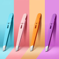 Eyebrow Tweezer Colorful Hair Beauty Fine Hairs Puller Stainless Steel Slanted Eye Brow Clips Removal Makeup Tools