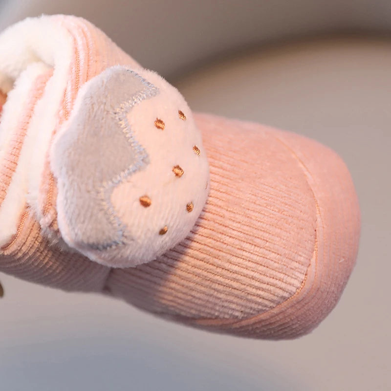 Winter New Cute Cartoon Baby Booties Boy Girl Boots Cotton Soft-Sole Non-Slip Warm Toddler First Walkers Infant Crib Shoes