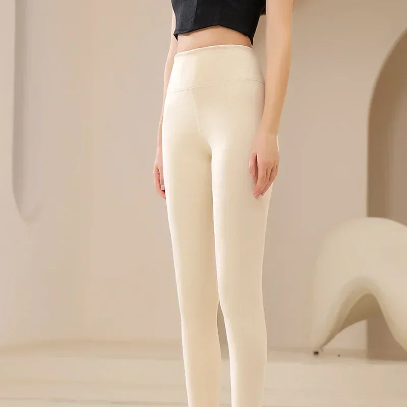Women's Thermal Winter Tights Fleece Lined Sheer Velvet Pantyhose Thick Warm Leggings with Plush Inner Layer
