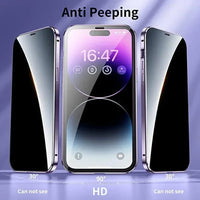 360 ° Full Protection Metal Magnetic Double-Sided Glass Snap Lock Privacy Case For iPhone 17 16 15 14 Plus 13 12 11 Pro Max 16E