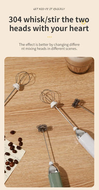 TINSOL 2025 New Wireless Mini Handheld Milk Frother Type-C Rechargeable Coffee Frother Portable Kitchen Cooking Tool Foam Mixer