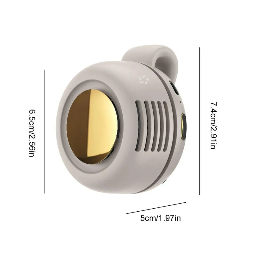 Portable Silent Mini Bladeless Electric Fan,Small fan Clip on Shirt Waist Mini Bladeless Fan Adjustable 3-Speed For Outdoor