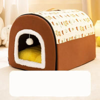 Warm Winter Cat Dog Bed Mat Deep Sleep Tent Cozy Geometric House Nest Removable Washable for Medium Large Dogs Pet Supplies