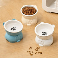 Pet Supplies Ceramic Cat Bowl Creative Slanted Mouth Dog Food Feeding Basin Non-slip Cute Pet Drinking Feeder Water Container