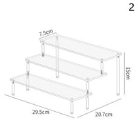 Acrylic Display Stand Pottery Storage Rack Doll Clay Figurine Display Stand Transparent Ladder Makeup Organization Shelf