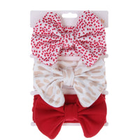 3Pcs/Set Cute Cotton Bows Baby Headbands Newborn Infant Ealstic Hairbands Boys Girsl Dot Striped Flower Print Kids Headwraps