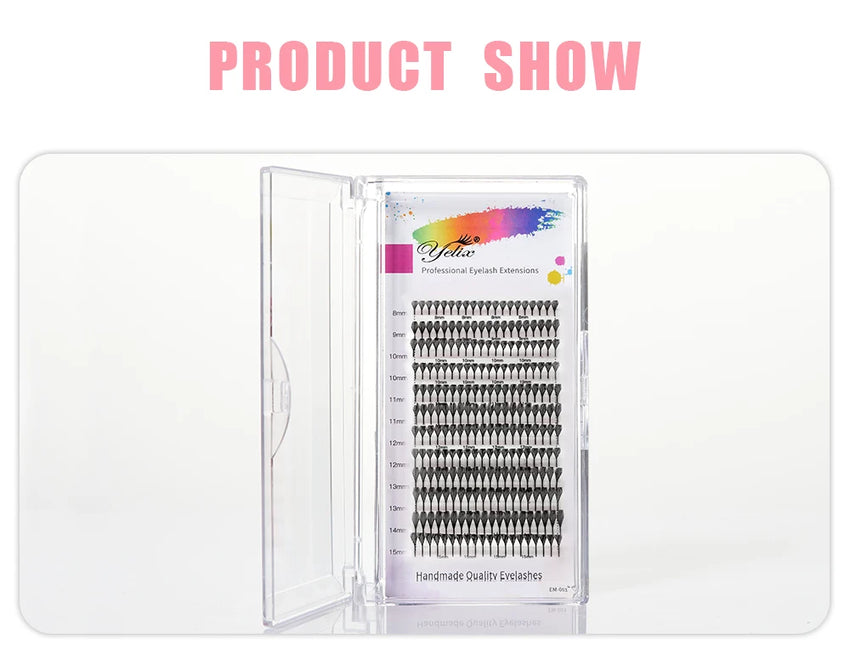 Yelix Feather Lashes Comic Spire Premade Lashes Fans Manga Anime Volume False Eyelashes Extensions for Makeup Tool