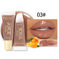 Glitter Plumping Lip Gloss Jelly Strawberry Moisturizer Fruit Lip Oil Transparent Fullness Lip Tint Gel Soft Tube Makeup LipCare