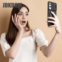 JDKDOM Push Window Case For Samsung S26 S25 Edge S24 S23 FE Plus Note 20 Ultra A57 A17 A07 A56 A36 A26 A16 A06 Bracket Cover