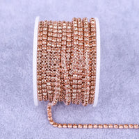 Crystal 10 Yard Rhinestones Trim Stone Cup Chain Gold Diamond Strass Decorative Applique Crystal Trimmings For Dresses