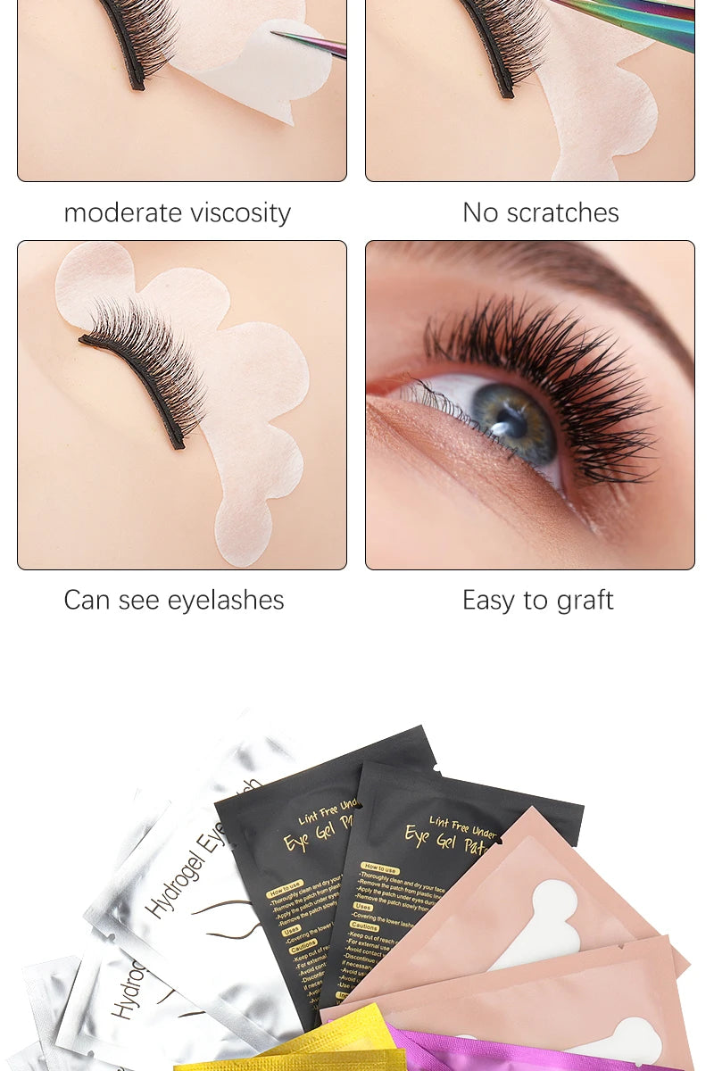50 Pairs Cloud Shape Hydrogel Eye Patch Under Eye Pad Gel Paper Stickers Eyelash Extension Supplies Protection Eye Makeup Tool