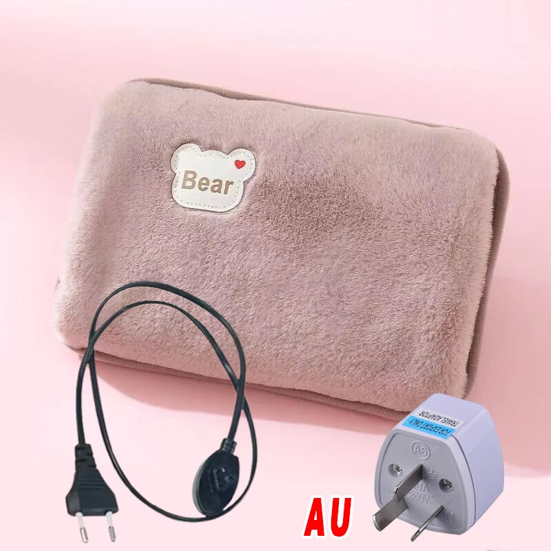 Electric Hot Water Bag Home Heater Soft Winter Hand Warmer Reusable Bottle EU Plug Rechargeable Pocket Warmer Home Office