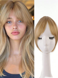Synthesis Wig Middle-Part Bangs Hair Extensions Clip In Forehead Natural Seamless French Oblique Bangs Eight-Character Bangs