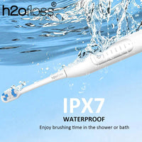 H2ofloss Sonic Electric Toothbrush For Adults 2000mAh Large Battery Ultrasonic Rechargeable 5 Modes IPX7 Waterproof Oral Clean