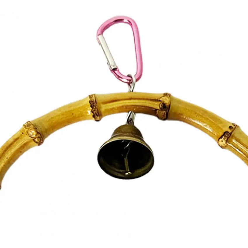 Bird Swing for Parrot Cage, Bite Resistant, Crisp Bell, Bamboo Bird Toy, Playing Toy, Pet Supplies