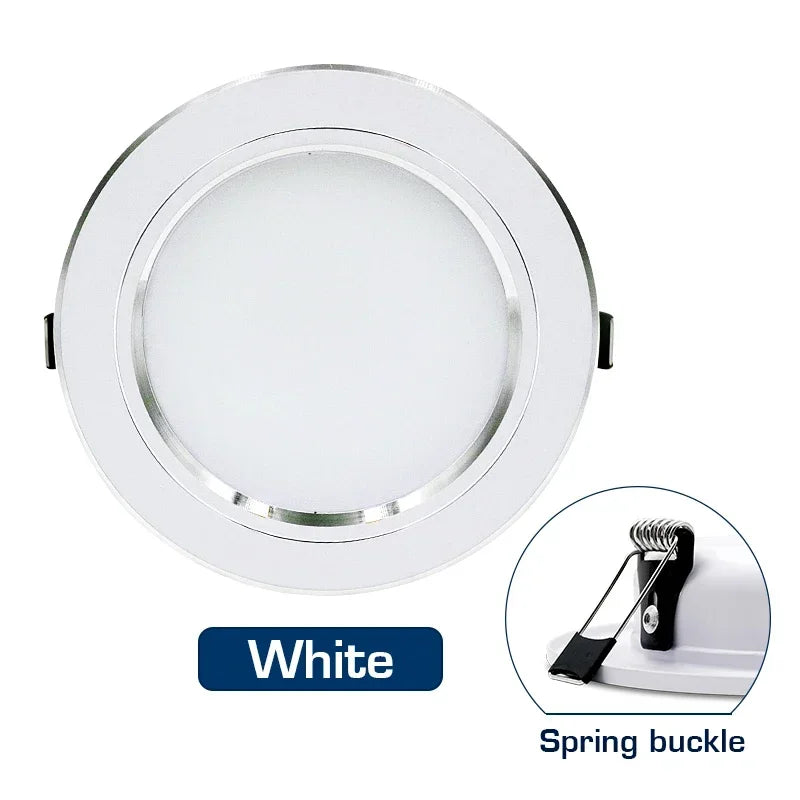 LED Downlight 12V 24V 110V 220V Spot Three Colors 5W 9W 12W 15W 18W Recessed in Led Ceiling Downlight Light Cold Warm White Lamp