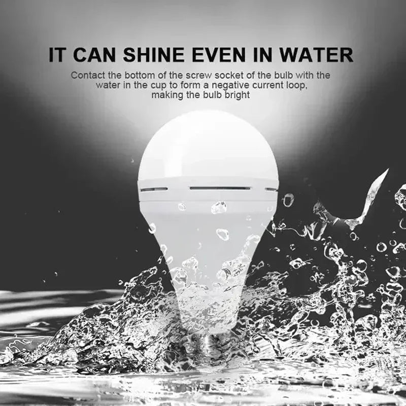 LED Rechargeable Light Bulb 7w 9w 12w 15w 85-265V Emergency Bulb Portable Hanging Camping Lamp for Tent Home Power Failure Porch