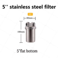 5inch Prefilter 304 Stainless steel hot water filter housing DN15 DN20 DN25 for high temperature high flow water filter housing
