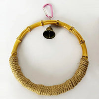 Bird Swing for Parrot Cage, Bite Resistant, Crisp Bell, Bamboo Bird Toy, Playing Toy, Pet Supplies
