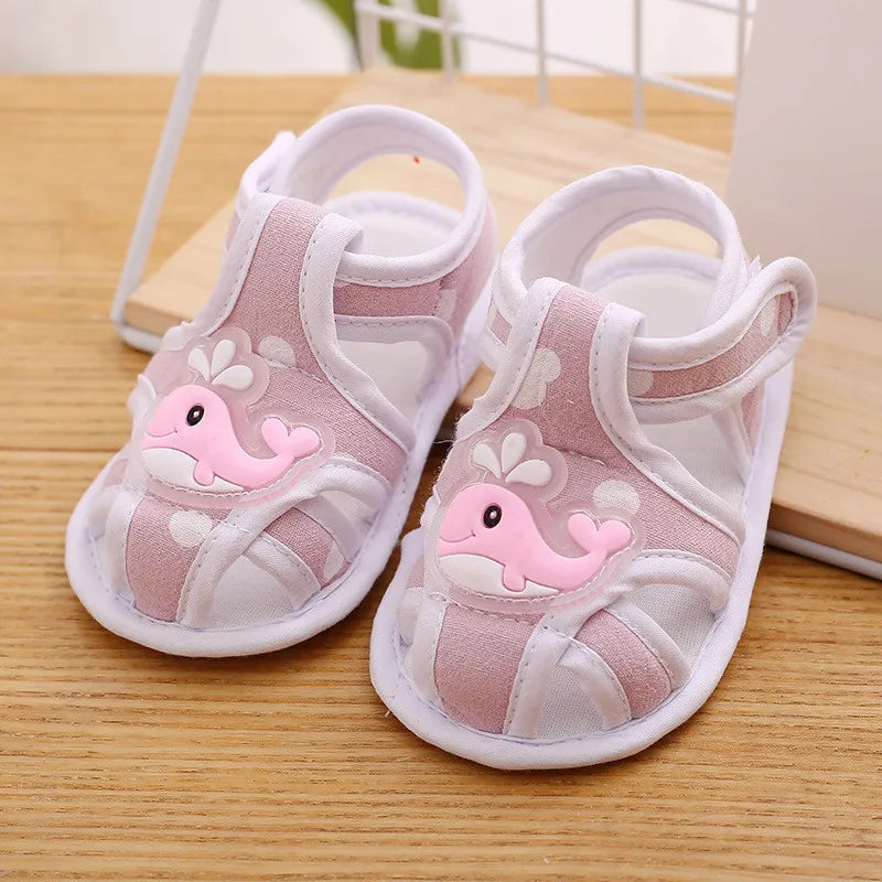 Summer Toddler Infant Kids Baby Cute Casual Princess Sandals Lovely Cartoon Soft Crib Shoes Boy Girls First Walkers Floor Shoe