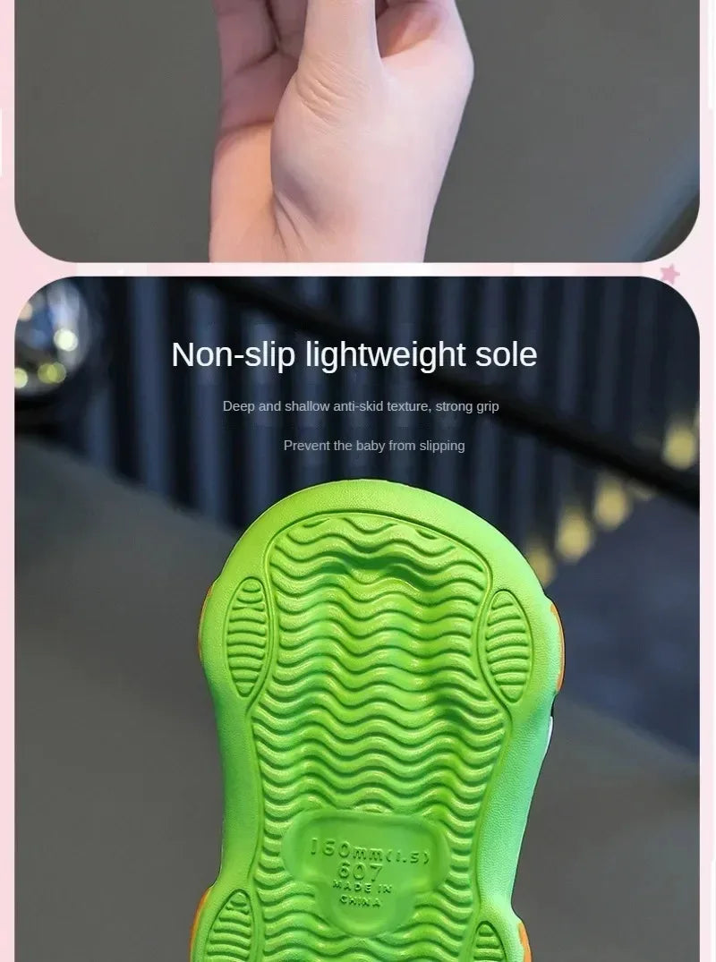 /Summer Aged 2-12 Children Slippers Cute Cartoon Dinosaur Beach Sandal For Kids Boys Girls Flip Flops Non-Slip Indoor Home Shoes