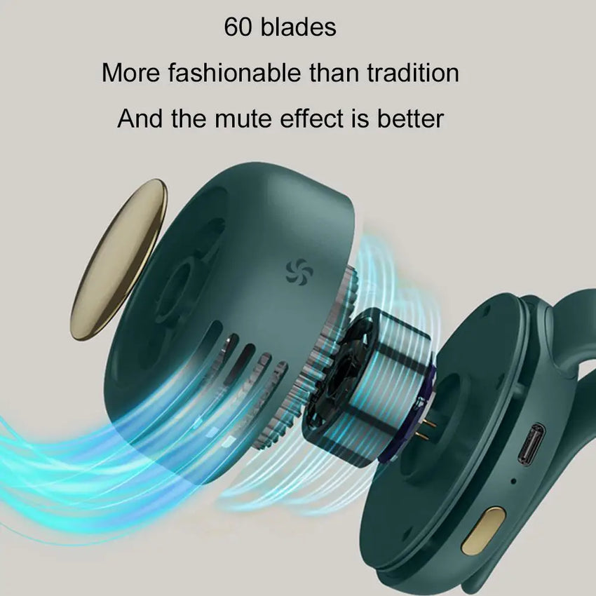 Portable Silent Mini Bladeless Electric Fan,Small fan Clip on Shirt Waist Mini Bladeless Fan Adjustable 3-Speed For Outdoor