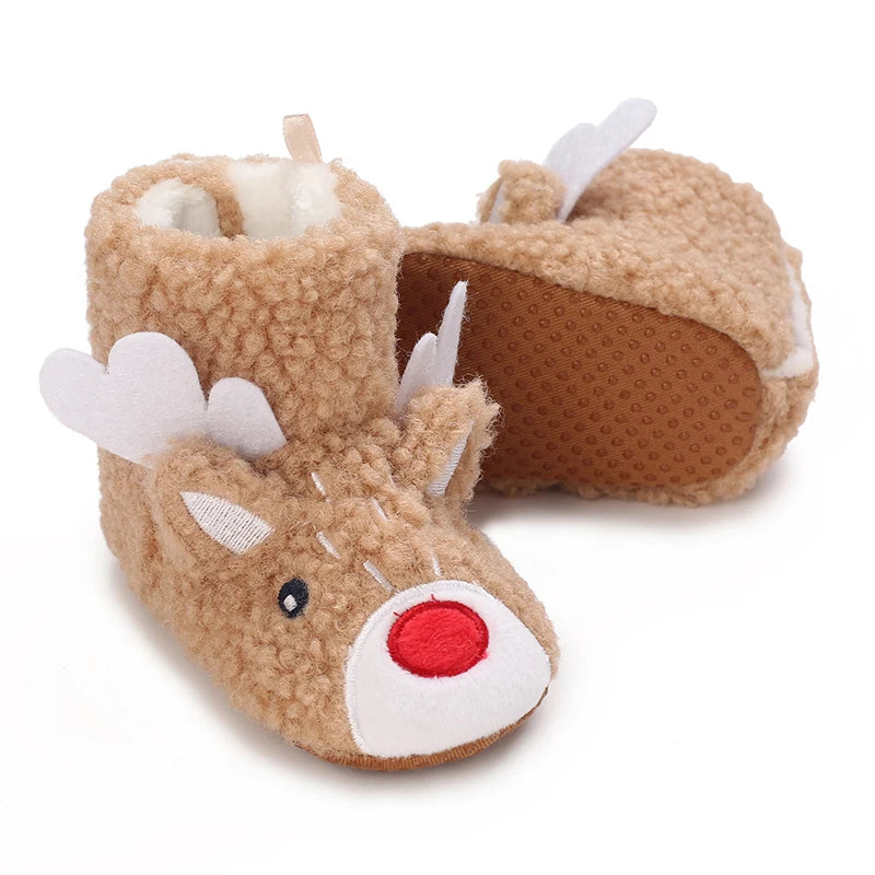 Winter New Cute Cartoon Baby Booties Boy Girl Boots Cotton Soft-Sole Non-Slip Warm Toddler First Walkers Infant Crib Shoes