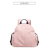 Soboba Large Capacity Solid Diaper Bag with Backpack Straps for Fashionable Mothers – Waterproof Nappy Changing Bag