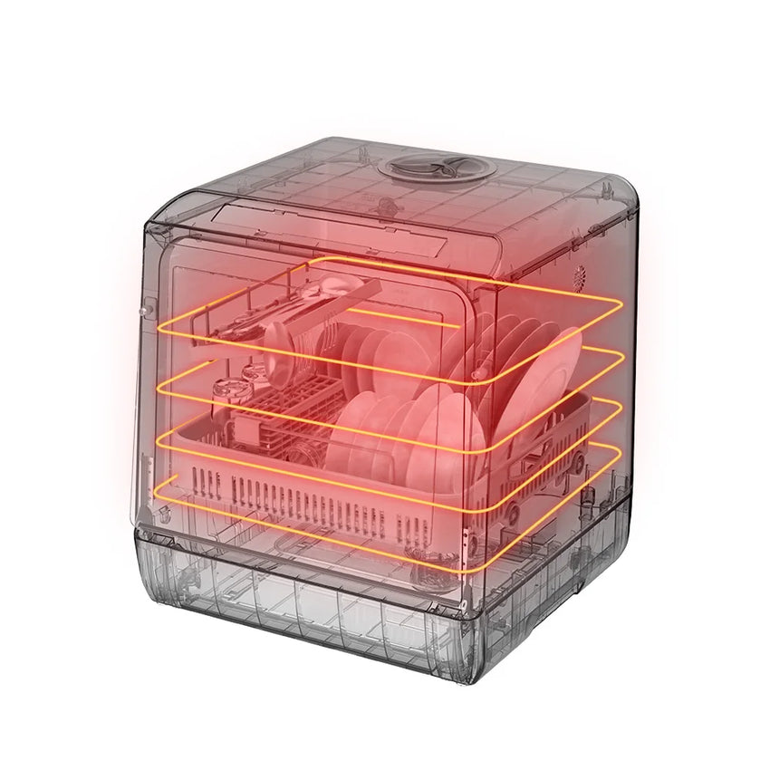 BlitzHome BH-CDW1 Smart Portable Countertop Dishwasher with APP Control 4-6 Sets Big Capacity Dual Water Inlet Modes Washers