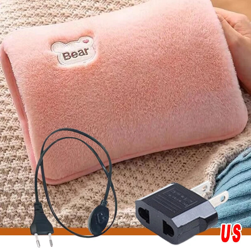 Electric Hot Water Bag Home Heater Soft Winter Hand Warmer Reusable Bottle EU Plug Rechargeable Pocket Warmer Home Office