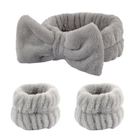 Wash Face Headbands For Women Coral Fleece Hair Bands Cuff Waterproof Bands Absorbent Wristbands Head Band Hair Accessories Set