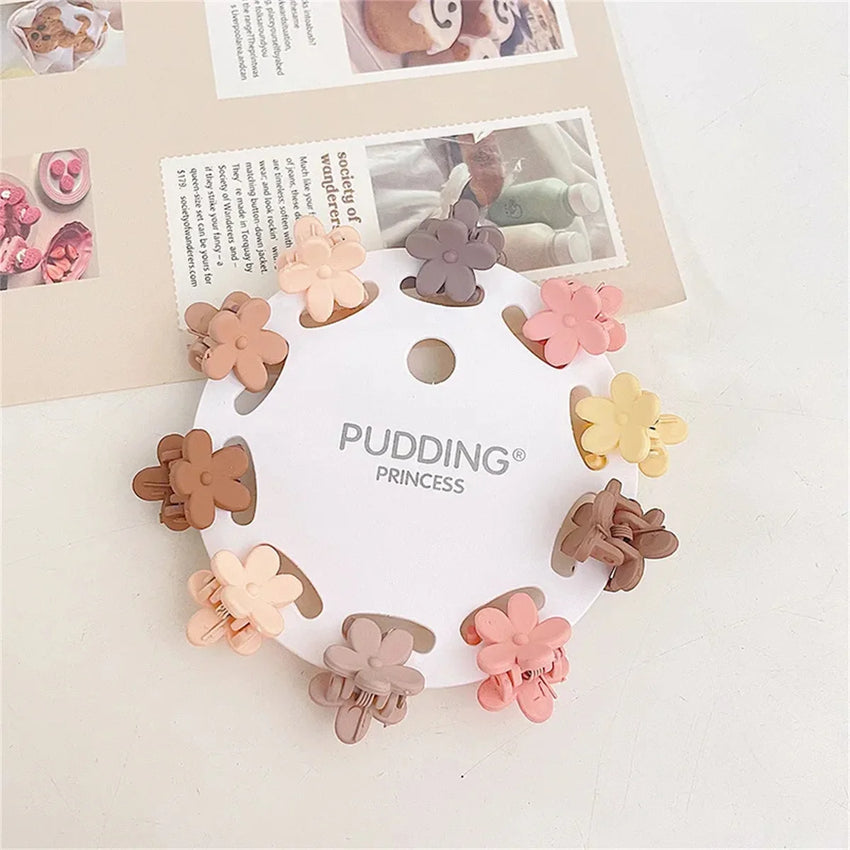 10Pcs/Set Mini Cute Oatmeal Color Clip Hyuna Style Solid Color Hair Clip Children's Bangs Broken Hair Clip Hair Accessories