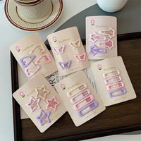 4pcs/set Cute Star Hair Clips Girl's Side Bangs Hair Accessories Small Clip Children's Hair Decorations Kids Accessories