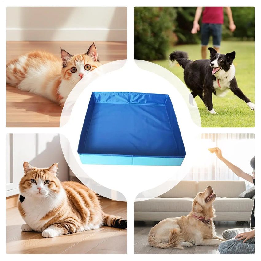 Dog Kiddie Pool PVC Folding Swimming Pool small pet bathtub noninflatable dog paddling pool Pet Supplies For Puppy Cats