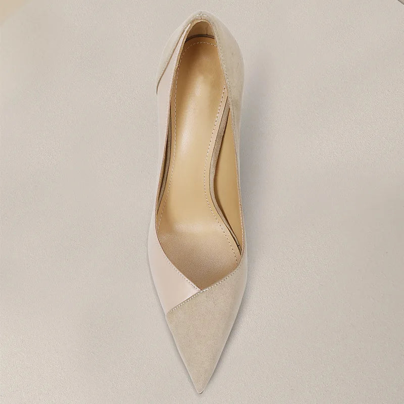 Nude High Heels Women's 2026 New Celebrity Niche Color Matching French Pointed Single Shoes Women's Stiletto