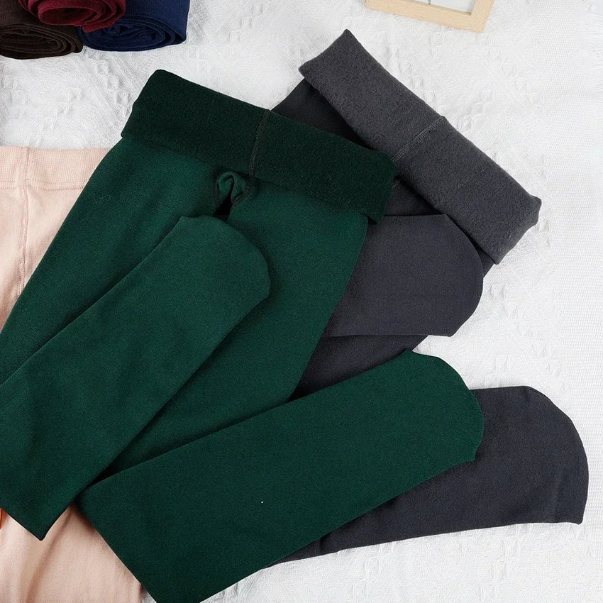 Women's Thermal Winter Tights Fleece Lined Sheer Velvet Pantyhose Thick Warm Leggings with Plush Inner Layer