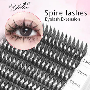 Yelix Feather Lashes Comic Spire Premade Lashes Fans Manga Anime Volume False Eyelashes Extensions for Makeup Tool