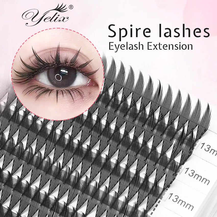 Yelix Feather Lashes Comic Spire Premade Lashes Fans Manga Anime Volume False Eyelashes Extensions for Makeup Tool