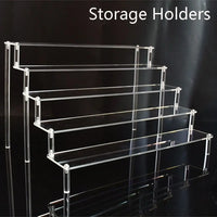 Acrylic Display Stand Pottery Storage Rack Doll Clay Figurine Display Stand Transparent Ladder Makeup Organization Shelf