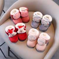 Winter New Cute Cartoon Baby Booties Boy Girl Boots Cotton Soft-Sole Non-Slip Warm Toddler First Walkers Infant Crib Shoes