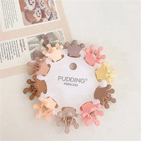 10Pcs/Set Mini Cute Oatmeal Color Clip Hyuna Style Solid Color Hair Clip Children's Bangs Broken Hair Clip Hair Accessories