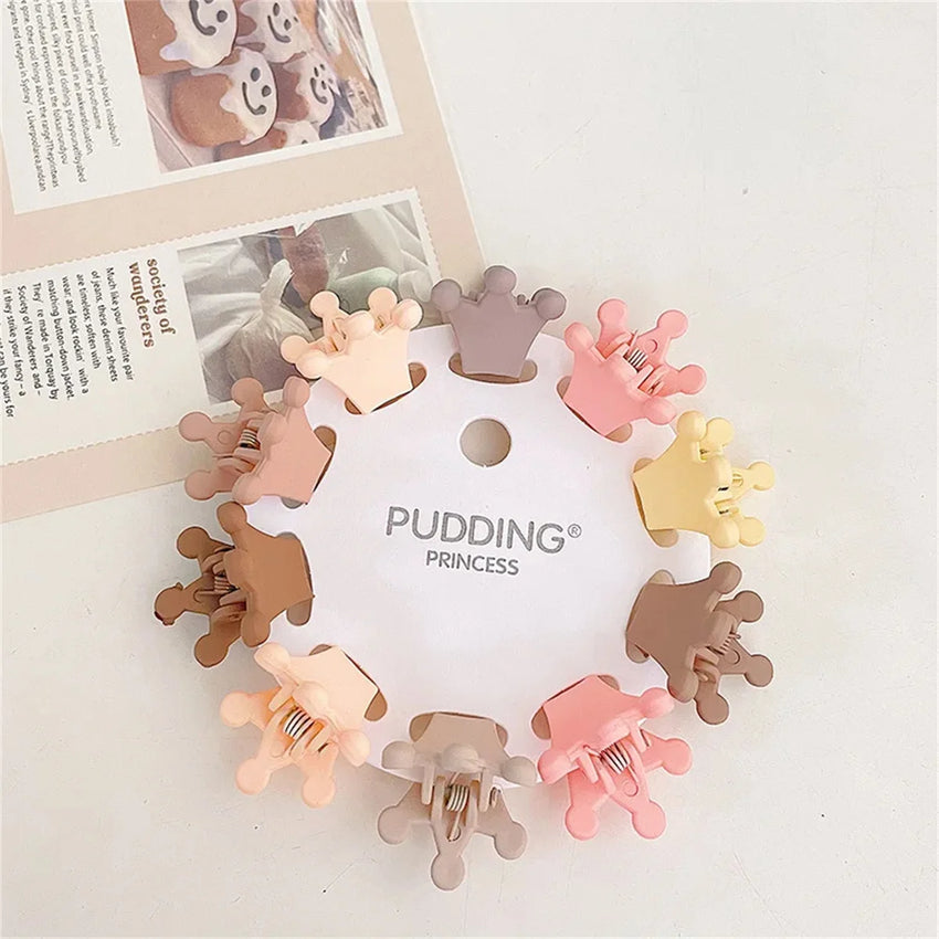 10Pcs/Set Mini Cute Oatmeal Color Clip Hyuna Style Solid Color Hair Clip Children's Bangs Broken Hair Clip Hair Accessories